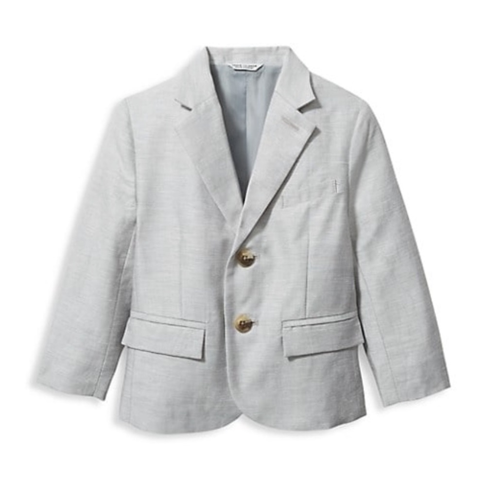 NWT Janie and Jack light gray linen blazer, 12-18M